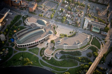 Aerial view of the Civilizations Museum of Gatineau