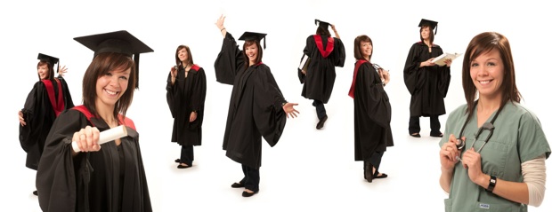 Photo montage of nursing graduation